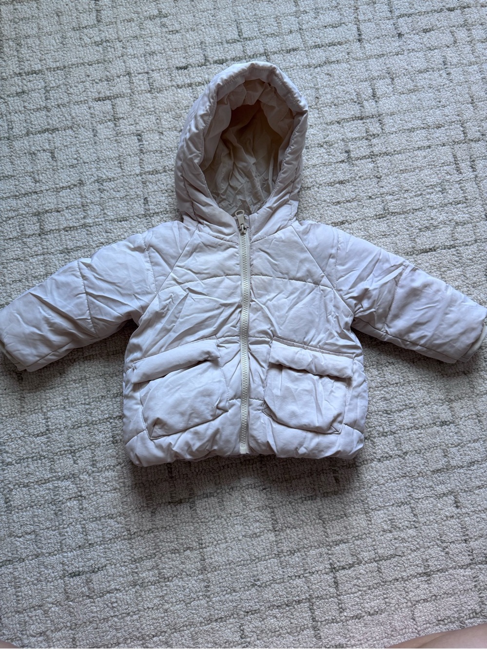 Zara Cream Hooded Puffer Jacket for Kids